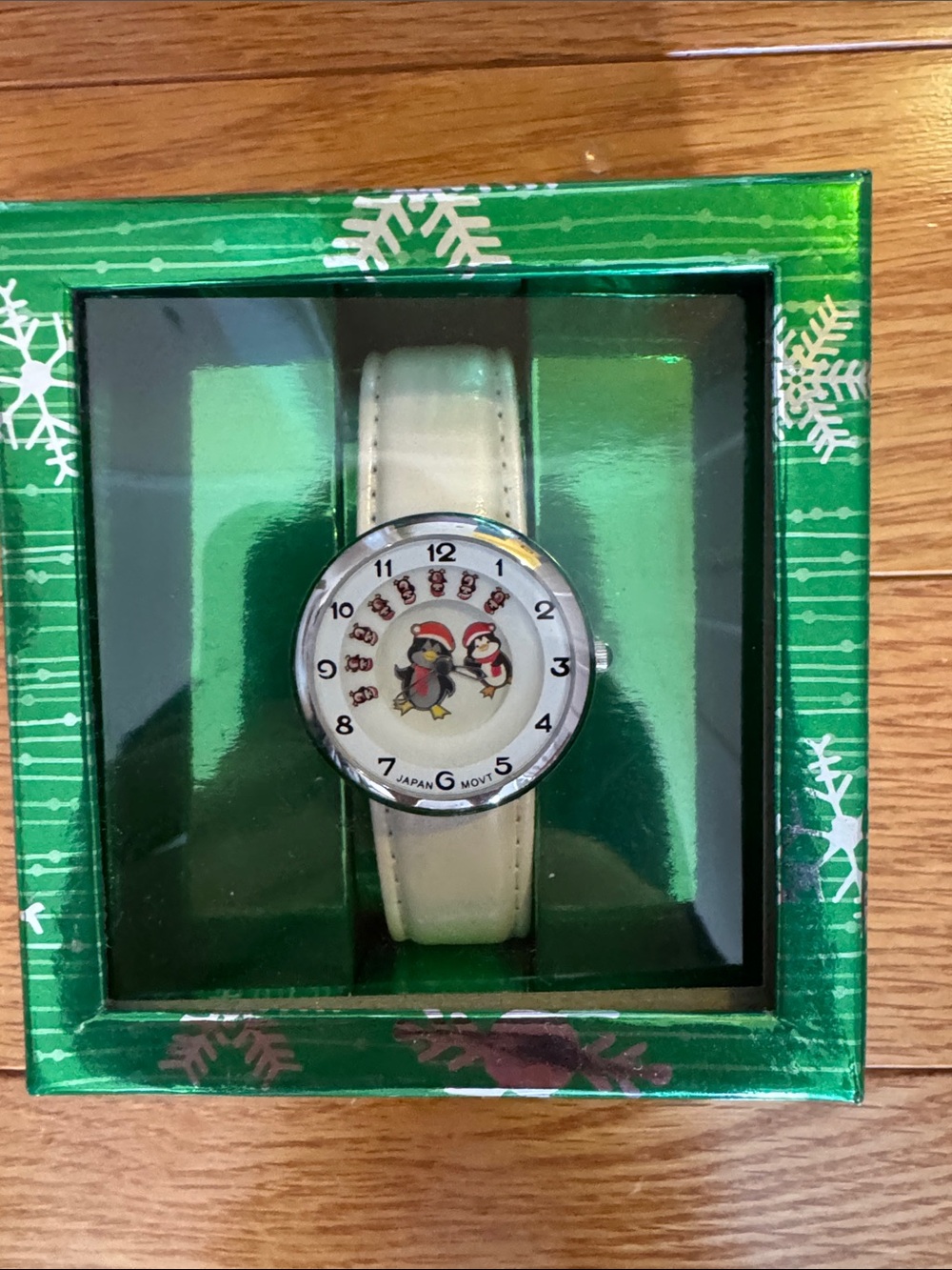 Cream Holiday Penguin Watch by
